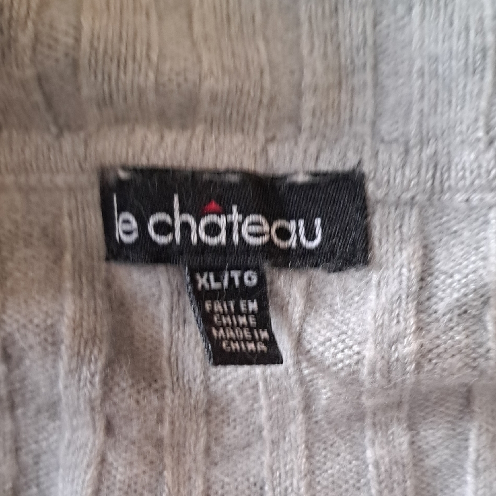 Le Chateau Light Gray Cowl Neck Sweater. Preppy. Cozy. Y2k. - Picture 2 of 4